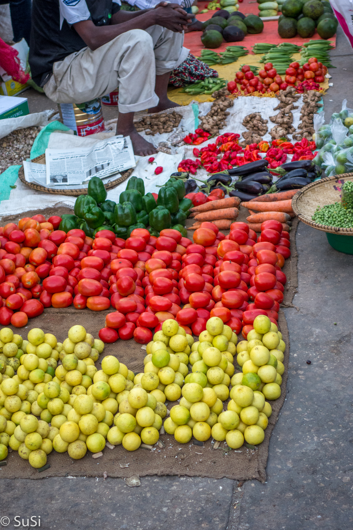 Gemüse gestapelt wie im Supermarkt Gemüse gestapelt wie im Supermarkt